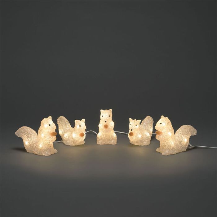 5 LED Eekhoorntjes, voor binnen en buiten