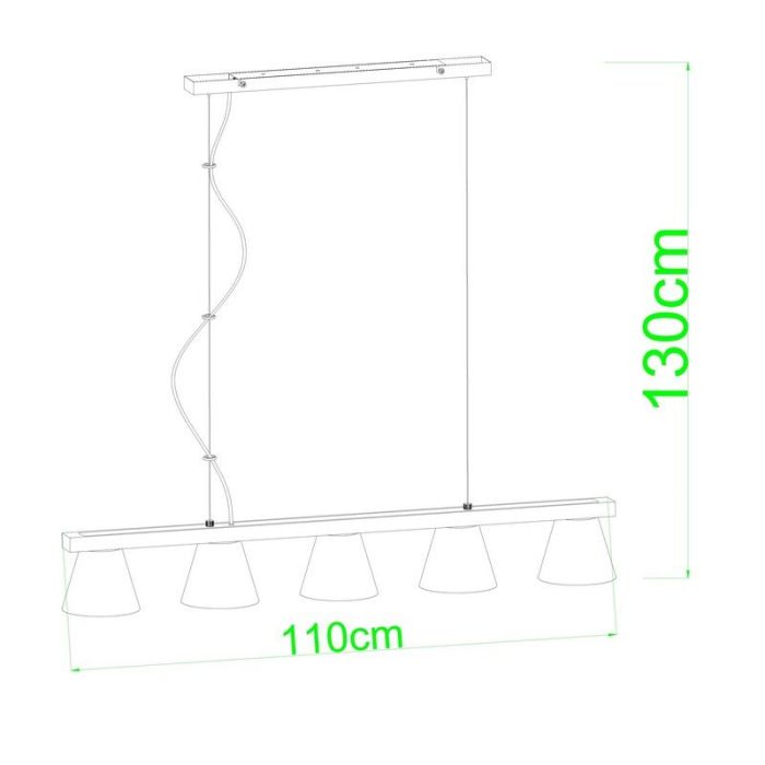 Grijze hanglamp Possio, Hout, Metaal