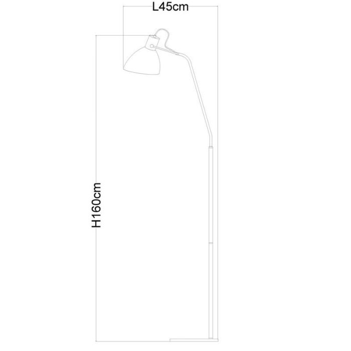 Moderne staande leeslamp Shadi, zwart