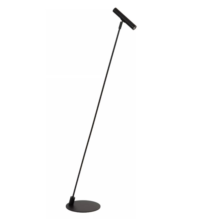 Zwarte vloerlamp modern, Alec, met schakelaar
