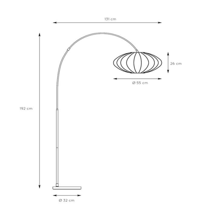 Beige vloerlamp modern, Corina, met schakelaar