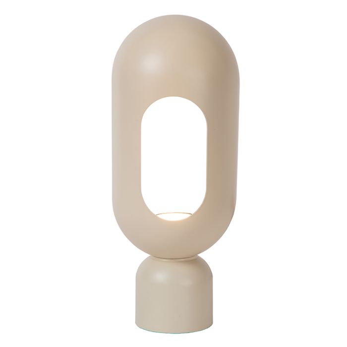 Taupe tafellamp modern, Barris, met schakelaar