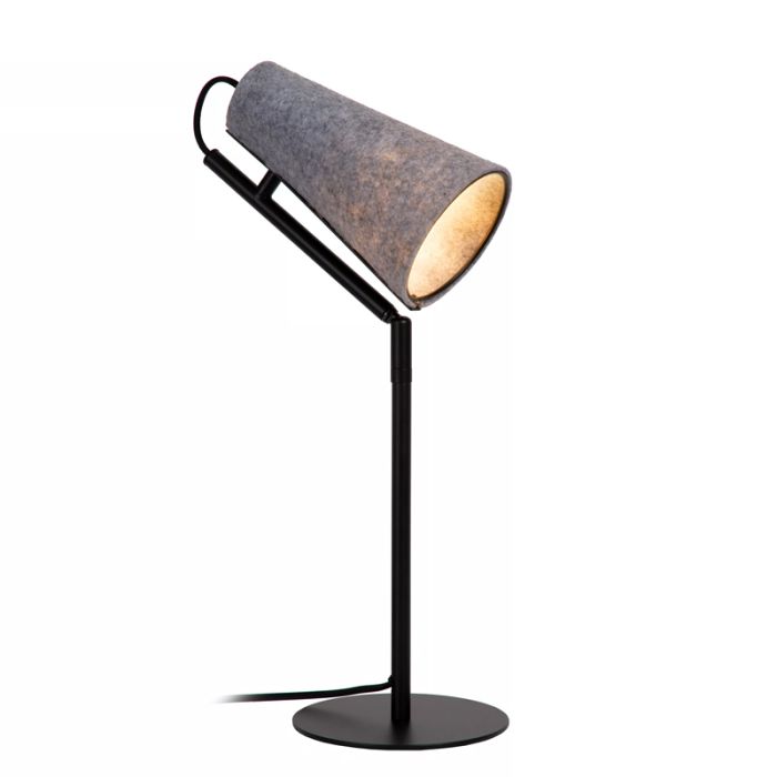 Grijze tafellamp modern, Bensen, met schakelaar