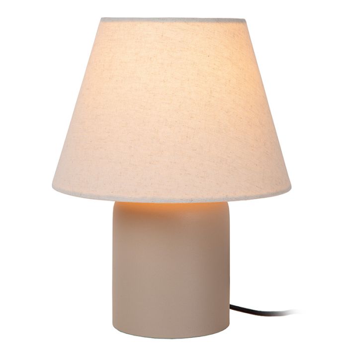 Keramische tafellamp beige, Macia, met schakelaar