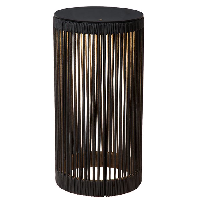 Zwarte oplaadbare vloerlamp modern, Pingi, 3W, 3000K LED, IP44, 3-staps dimbaar