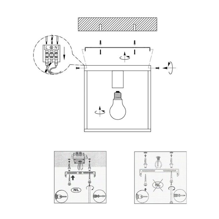 Moderne plafondlamp Arthur, Zwart