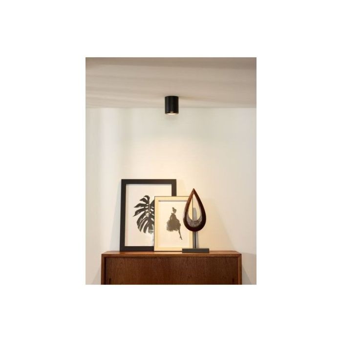 Moderne opbouwspot Raina rond, zwart