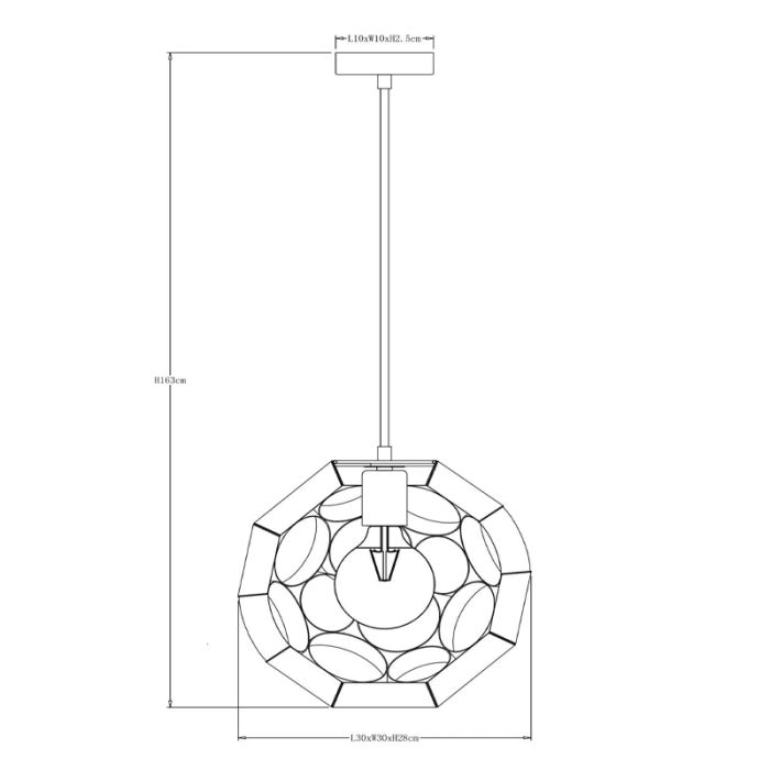 Gouden hanglamp modern, Hannelore