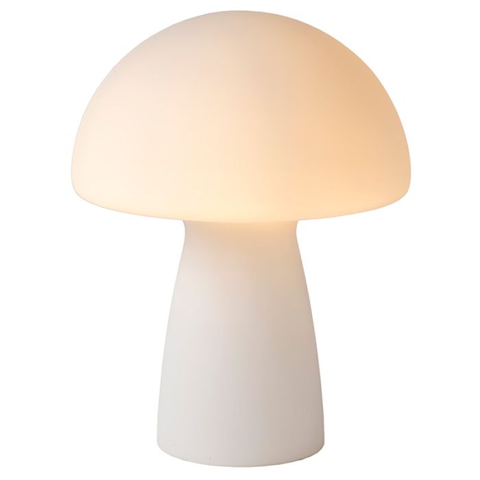 Witte tafellamp modern, Fungo, met schakelaar