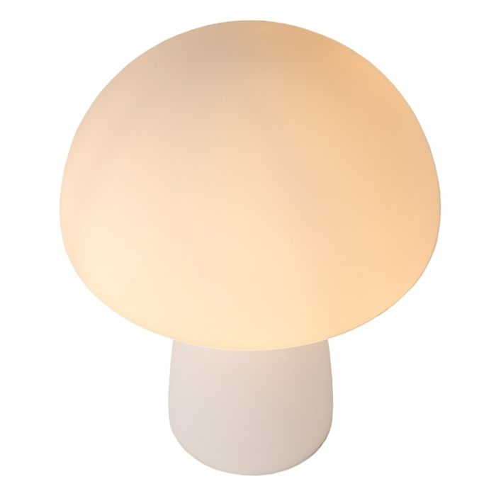 Witte tafellamp modern, Fungo, met schakelaar