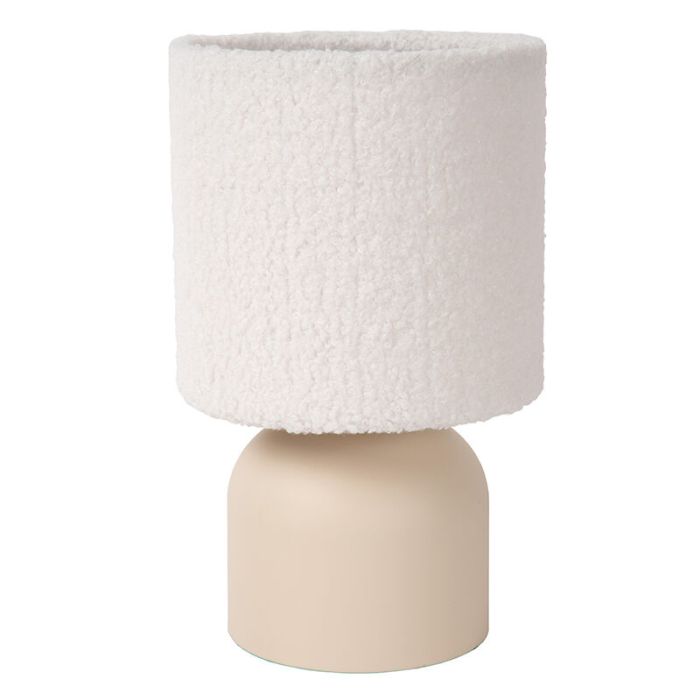 Beige tafellamp vintage, Woolly, met schakelaar