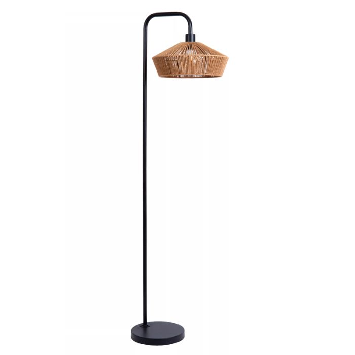 Papieren vloerlamp bruin, Yunkai, met schakelaar