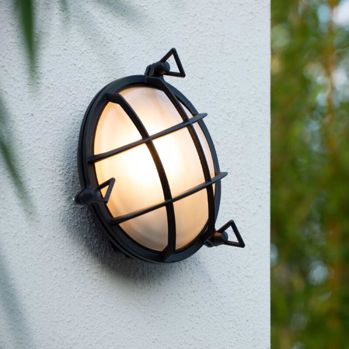 Zwarte buitenlamp Dudley, aluminium, IP65