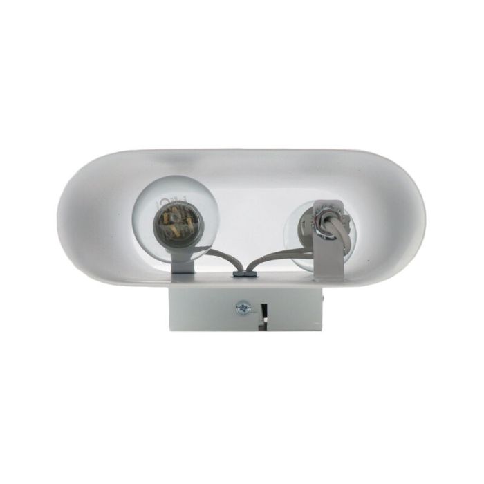 Witte up down wandlamp modern, Ovalis