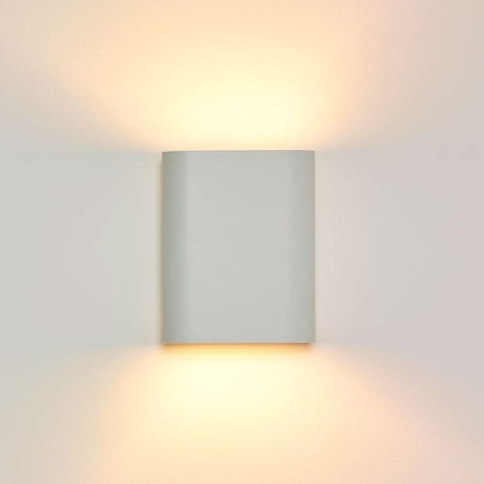 Witte up down wandlamp modern, Ovalis