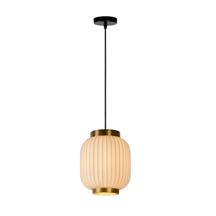 Witte hanglamp Gosse, steen