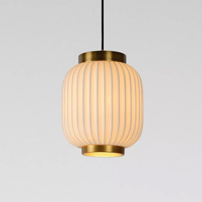 Witte hanglamp Gosse, steen