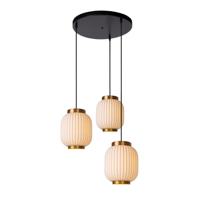 Witte hanglamp Gosse, keramiek