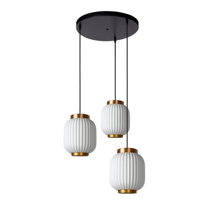 Witte hanglamp Gosse, keramiek