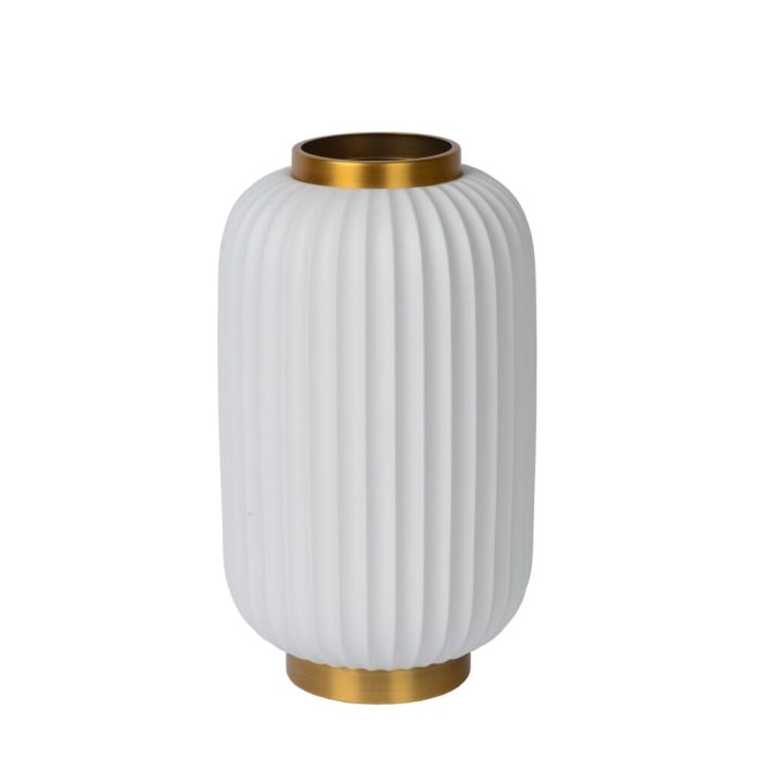 Witte tafellamp Gosse, steen