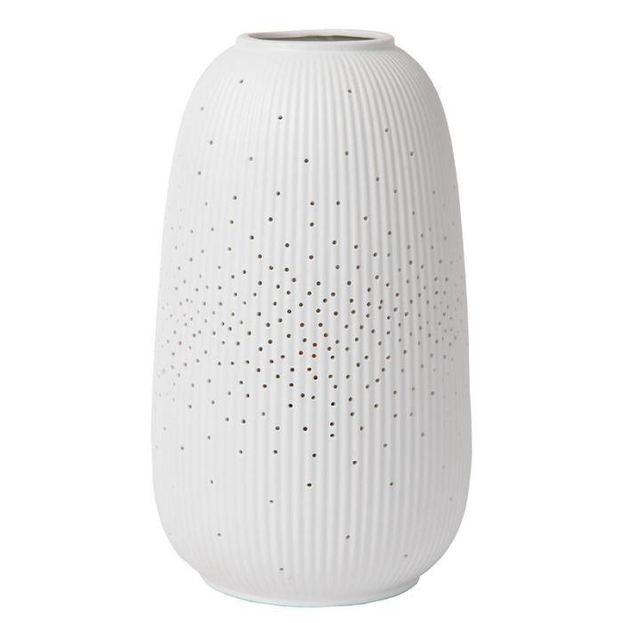Keramische tafellamp wit, Flores, met schakelaar