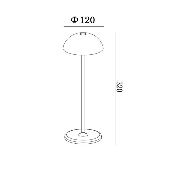 Witte buiten tafellamp retro, Joy, 1,5W, 3000K LED, IP54, met touchdimmer