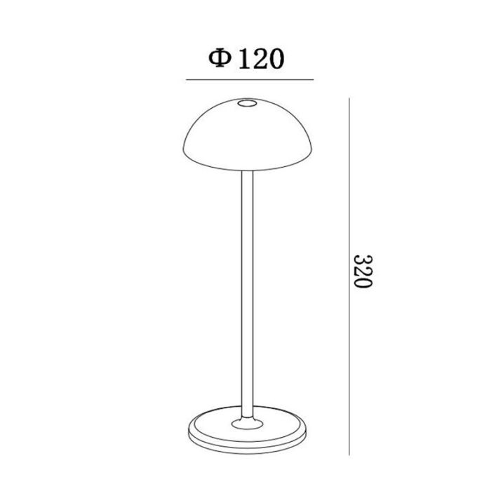 Roze buiten tafellamp retro, Joy, 1,5W, 3000K LED, IP54, met touchdimmer