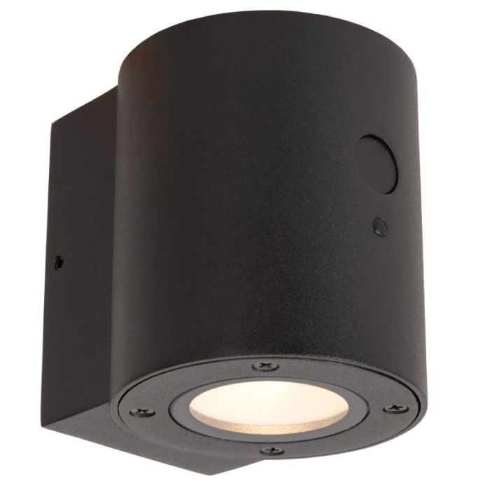 Zwarte buiten wandlamp op zonne-energie modern, Perth, 1W, 2850K LED, IP65