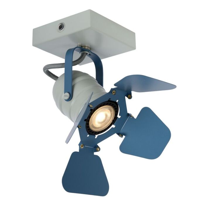 Blauwe kinder plafondlamp Picto, metaal