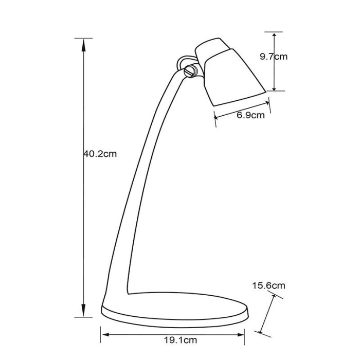 Zwarte bureaulamp klassiek, Ludo, 4,5W, 3000K LED, met schakelaar