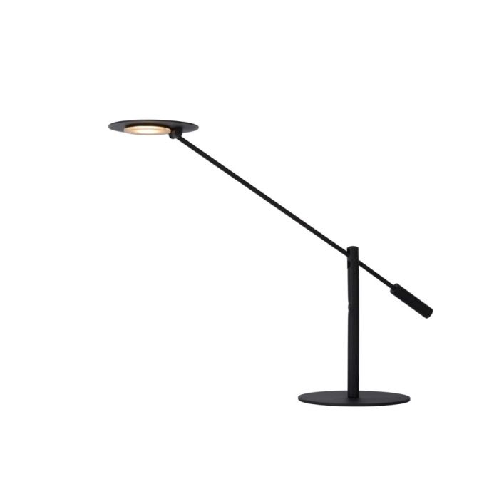 Zwarte bureaulamp modern, Anselmo, 9W, 3000K LED, met touchdimmer