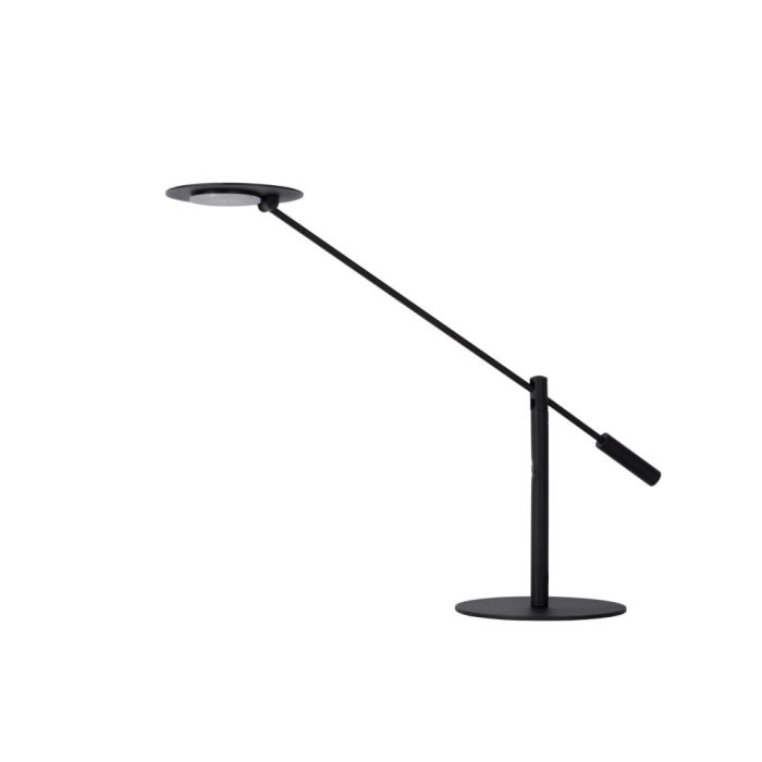 Zwarte bureaulamp modern, Anselmo, 9W, 3000K LED, met touchdimmer