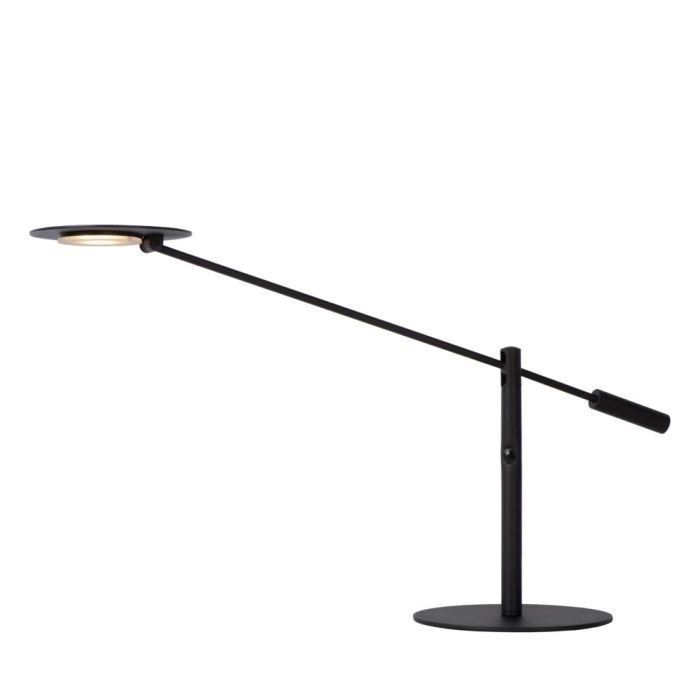Zwarte bureaulamp modern, Anselmo, 9W, 3000K LED, met touchdimmer