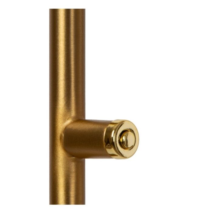 Messing staande leeslamp modern, Aaron, 12W, 2700K LED, met touchdimmer