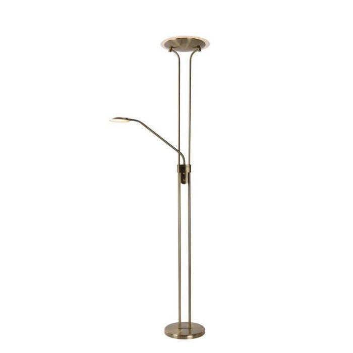 Bronzen staande leeslamp modern, Champion, 20W, 3000K LED, met schakelaar