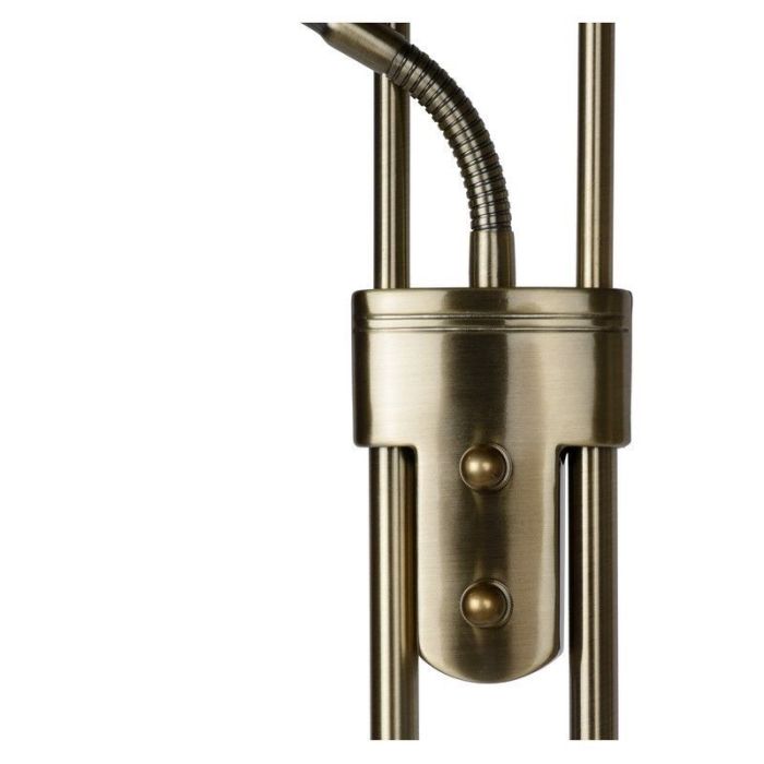 Bronzen staande leeslamp modern, Champion, 20W, 3000K LED, met schakelaar