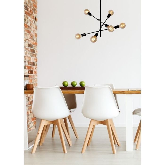 Moderne plafondlamp Lester, Zwart en Nikkel