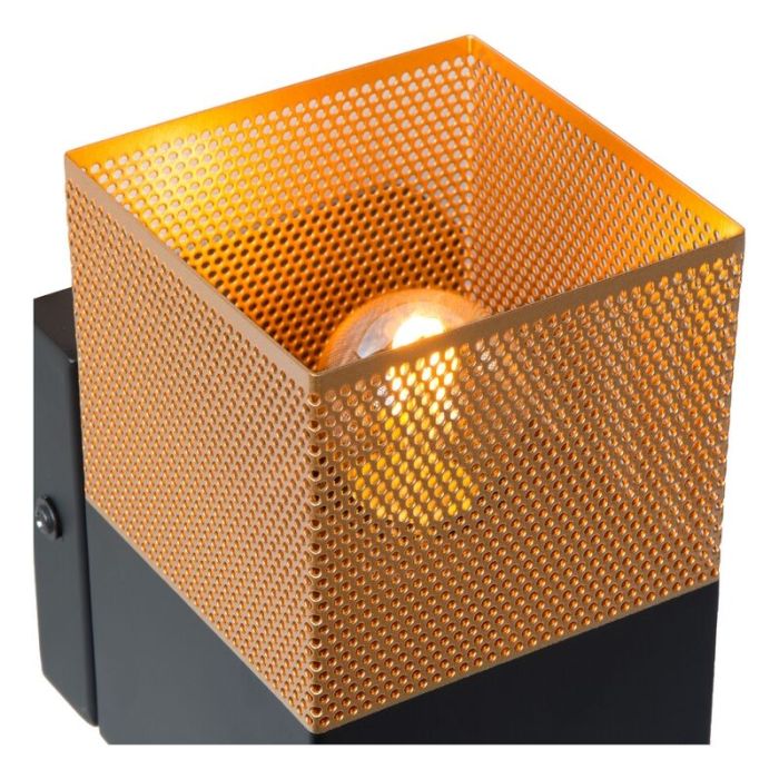 Zwarte wandlamp Renate, metaal