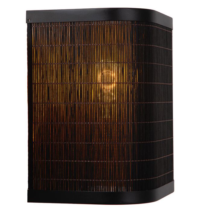 Bamboe wandlamp zwart, Tagalog