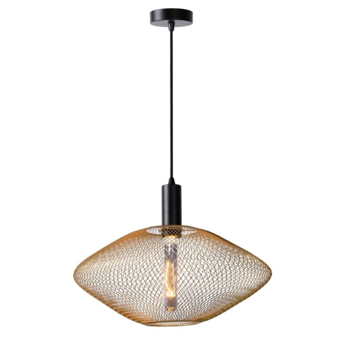 Gouden hanglamp Mesh, metaal