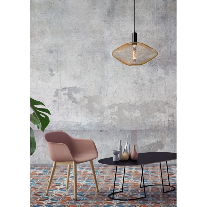 Gouden hanglamp Mesh, metaal