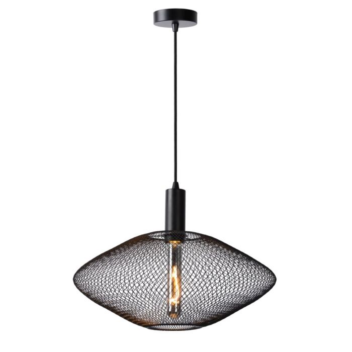 Zwarte hanglamp Mesh, metaal