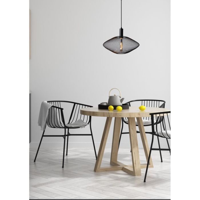 Zwarte hanglamp Mesh, metaal
