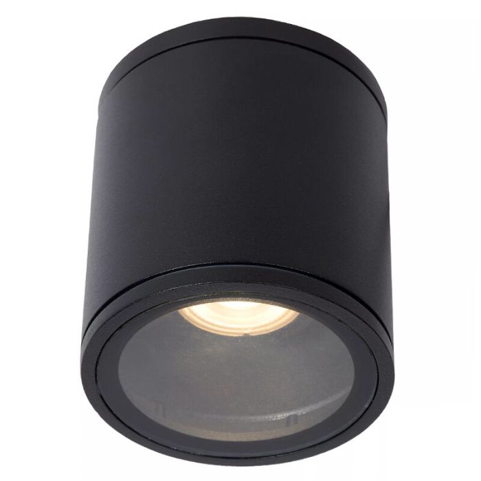 Zwarte plafondspot Aven, aluminium, IP65