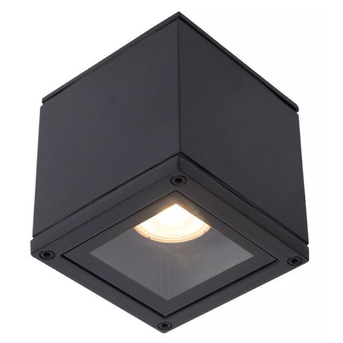 Zwarte plafondspot Aven, aluminium, IP65