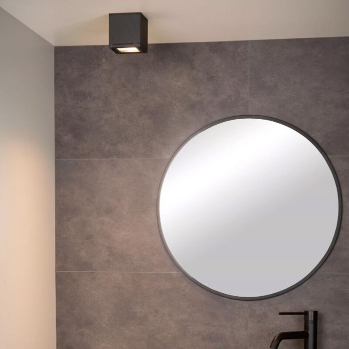 Zwarte plafondspot Aven, aluminium, IP65
