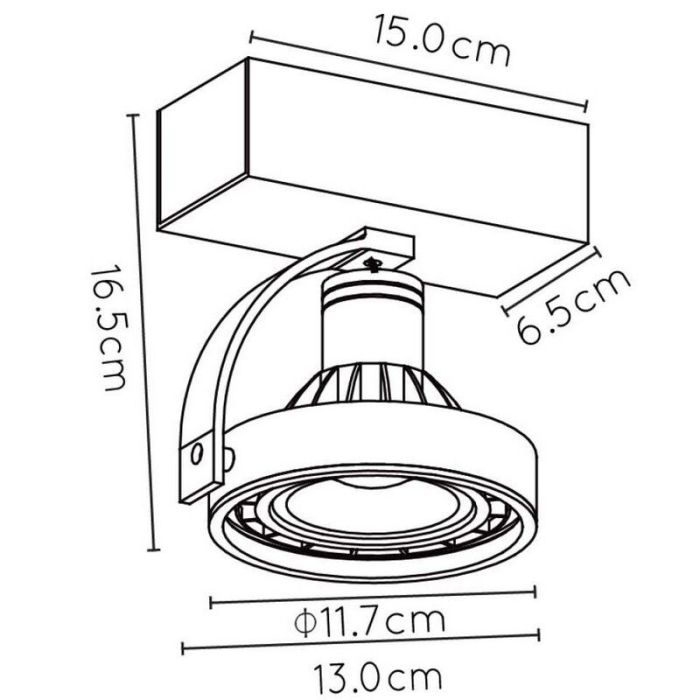 Moderne plafondlamp Dorian, Zwart
