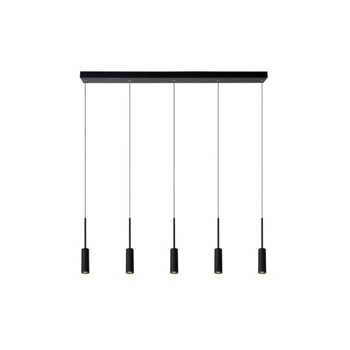 Zwarte hanglamp Tubule, aluminium