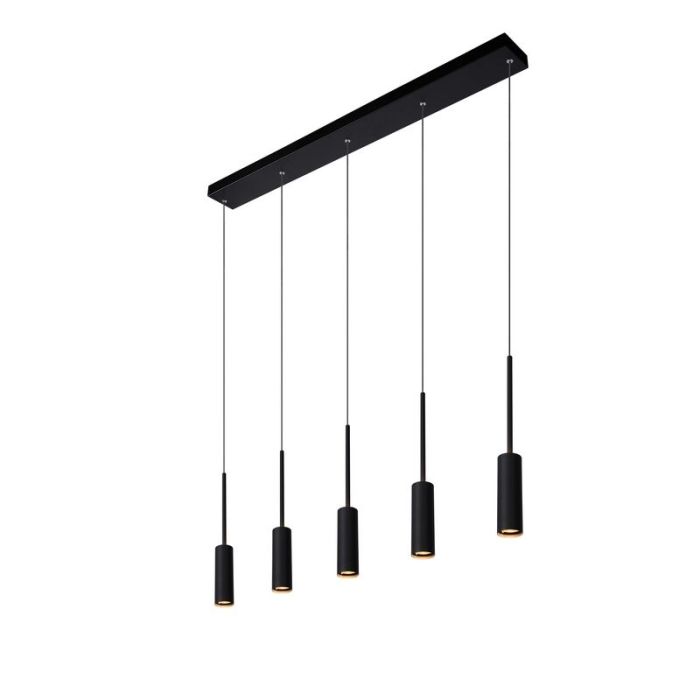 Zwarte hanglamp Tubule, aluminium