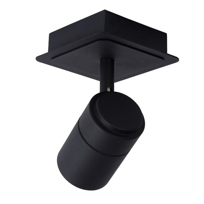 Zwarte moderne plafondlamp, Lennert, metaal, IP44